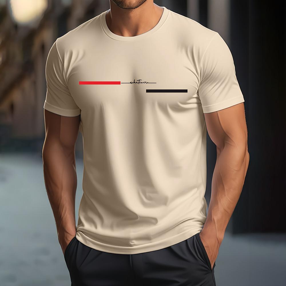 Interessante Herren-T-Shirts mit 3D-Buchstabendruck, modische und schlichte Kurzarm-T-Shirts, lässige Rundhals-T-Shirts 3XL