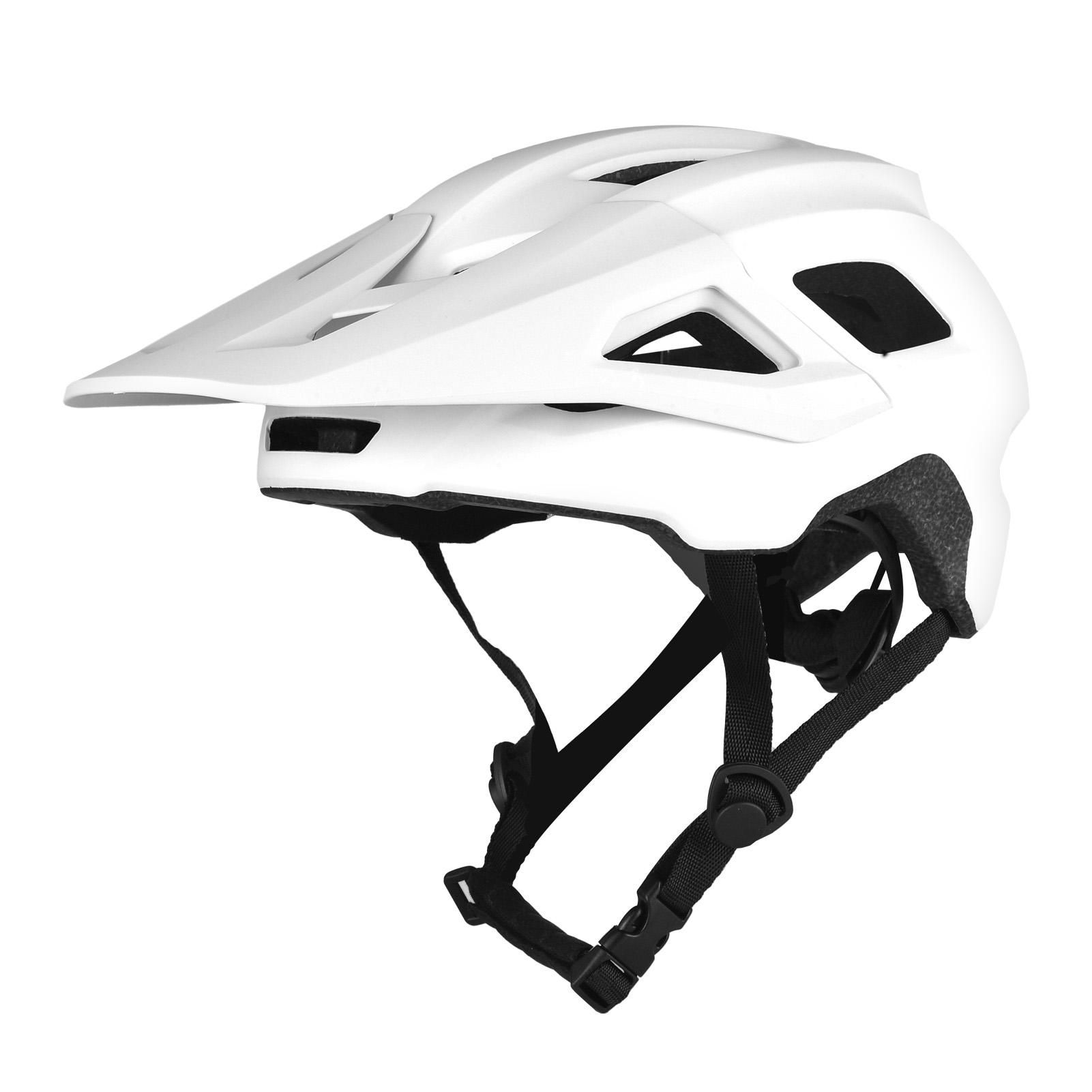 Mountainbike-Helme 17 Belüftungsöffnungen Atmungsaktiver Fahrradhelm EPS-Fahrradhelm mit abnehmbarer Sonnenblende weiß