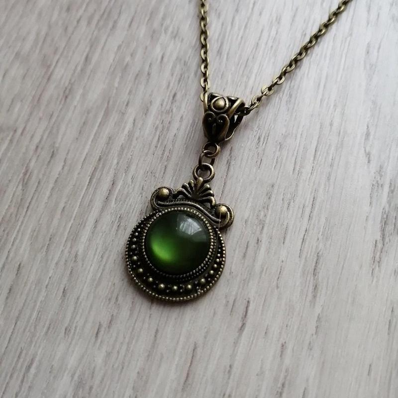 Retro Halloween Gotisches Kreuz Anhänger Oval Halskette Damen Herren Party Schmuck Geschenke Vintage Vampir Spiel Schmuck gray