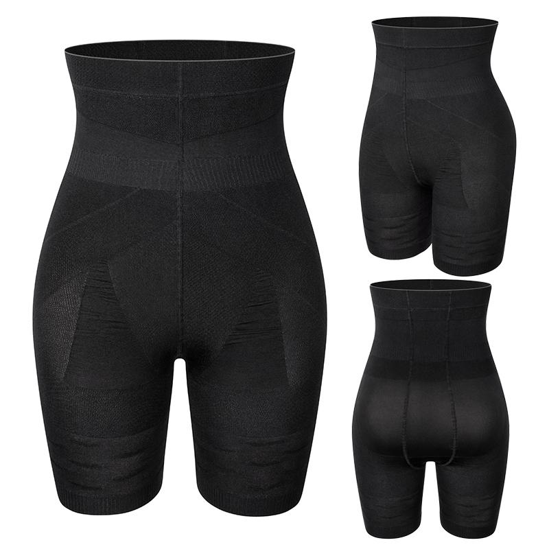 Männer Nahtlose Taille Trainer Kompression Bauch Steuer Höschen Body Shaper Hohe Taille Abnehmen Unterwäsche Bauch Bauch Shaper Boxer Briefs Shorts L schwarz
