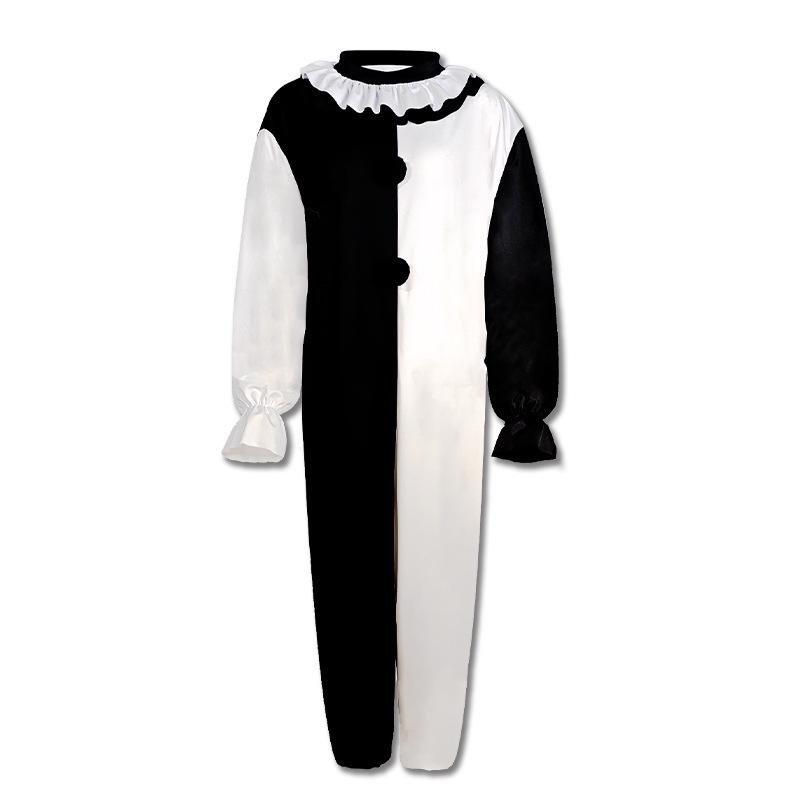 Art der Clown Halloween Kostüm: Terrifier 2 Schwarz-Weiß Cosplay für Männer XXXL