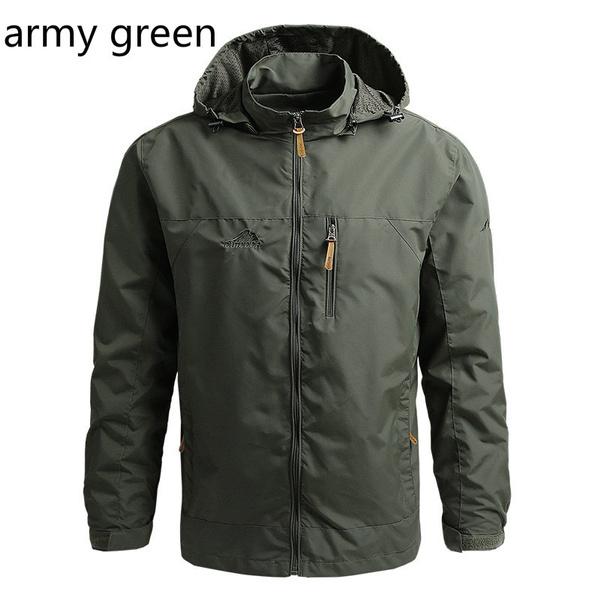 2021 mode Marke Wasserdichte Jacke Regenmantel herren Sportswear Outdoor Mit Kapuze Soft Shell Jacke Regendicht Jacke XXXL armee grüne