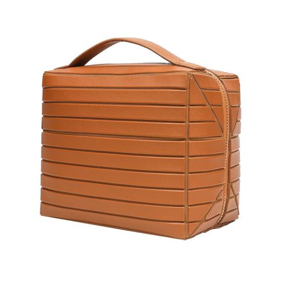 Paralleler Reise-Kosmetiktaschen-Koffer Wasserdicht mit herausnehmbarem Trenner Kosmetik-Organizer Klappbarer Kosmetikbehälter für Hautpflege-Toilettenartikel Large braun