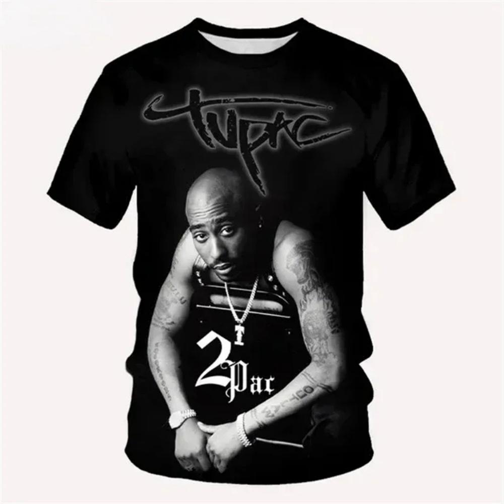 Neues T-Shirt Harajuku Herren T-Shirt Mode 2pac Grafik T-Shirts Hip Hop Herren-T-Shirts Sommer Oberteile T-Shirts Mann Designer Kleidung 6XL