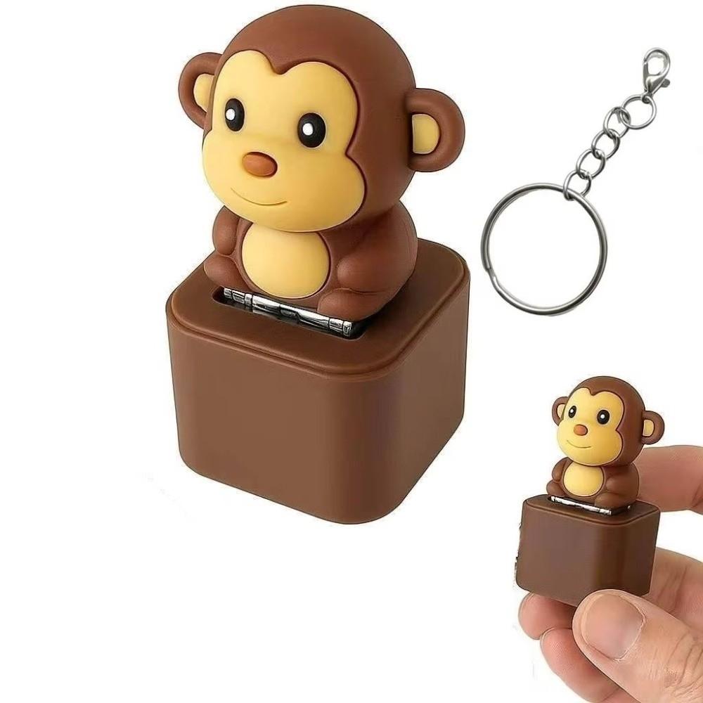 Fidget Tier Klicker Schlüsselanhänger Tastatur Geräuscherzeugendes Spielzeug Sensorisches Spiel Anhänger Für Erwachsene Monkey
