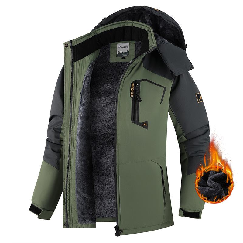 Herbst und Winter Outdoor Warme Jacke Baumwollkleidung Damen Outdoor Warme Dicke Jacke Damen Dicke Jacke L armee grüne