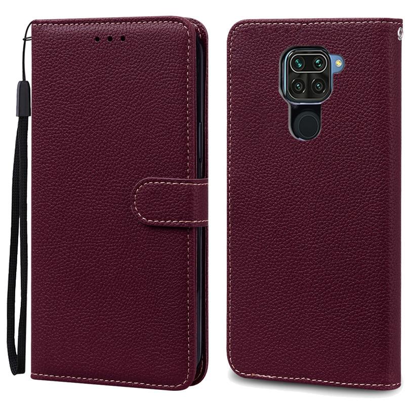 Für Redmi Note 9 Hülle Weiche TPU Leder Brieftasche Handyhülle Für Xiaomi Redmi Note 9 Note9 Hülle Flip Fundas Für Redmi Note 9 Hülle For Redmi Note 9 wein rot