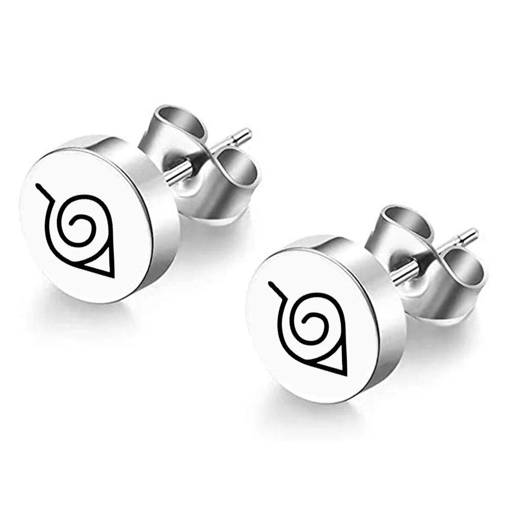 Japanischer Anime Angriff auf Titan Comics Anime Edelstahl Piercing Ohrstecker Ohrringe für Damen Emaille Ohrringe Schmuck white
