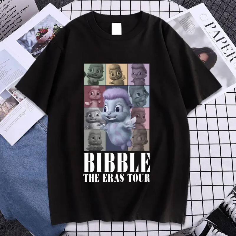 Süßes Bibble The Eras Tour T-Shirt Herren Damen Ästhetische hochwertige T-Shirts Sommer Übergroße Kurzarm-T-Shirts Streetwear M