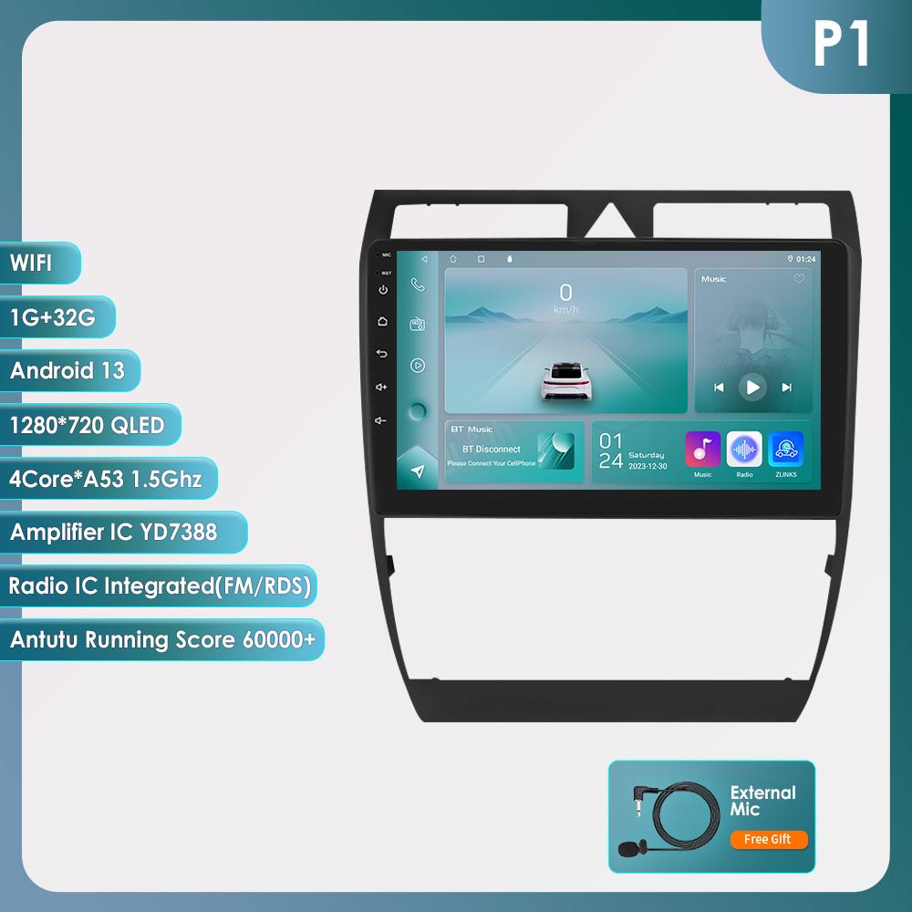 Hizpo 4G+WIFI 2 Din Android Autoradio für Au-di A6 C5 1997 - 2004 S6 RS6 Carplay Auto Multimedia GPS 2din Autoradio Navi GPS Head Unit Autoaudio Video HC1-CP 4Core 1G 32G