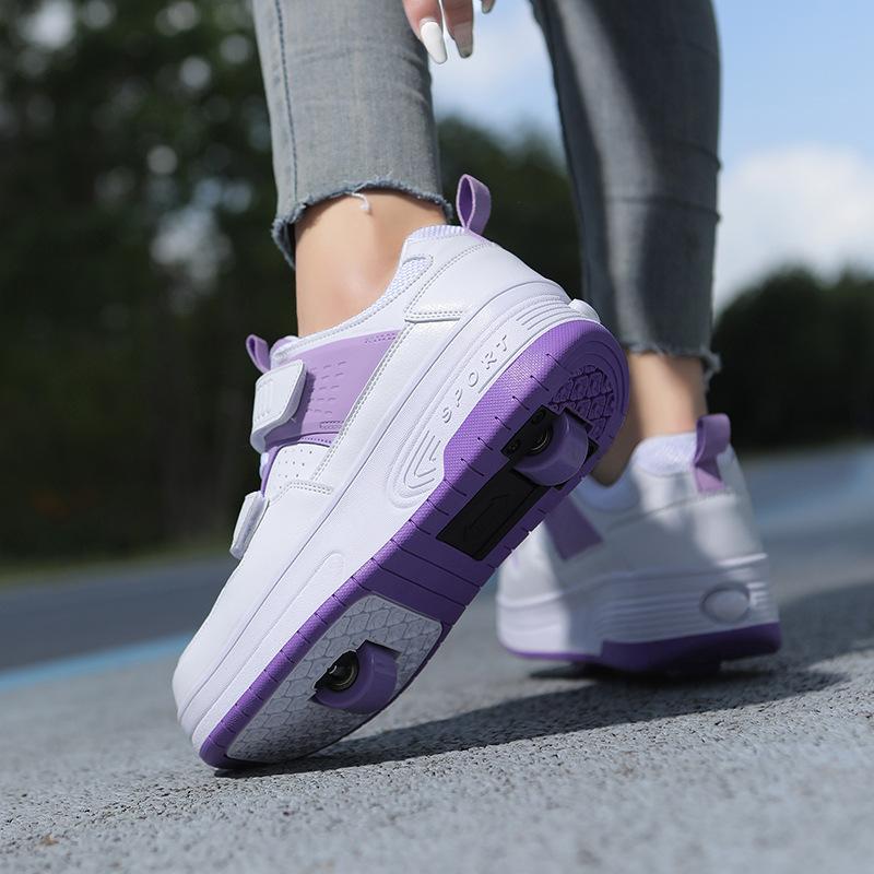 Kinder-Runaway-Schuhe für Jungen und Mädchen, Erwachsene, Burst-Schuhe, Doppelräder, fliegende Schuhe, Schuhe mit Rädern, Rollschuhe für Schulmädchen 37