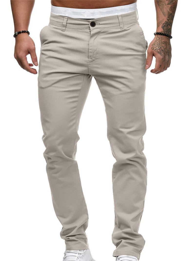 Europäischer und Amerikanischer Stil Herren Frühling Herbst Lange Hosen Übergröße Lässige Slim Fit Hosen Einfarbige Hosen mit Taschen 4XL-- graue