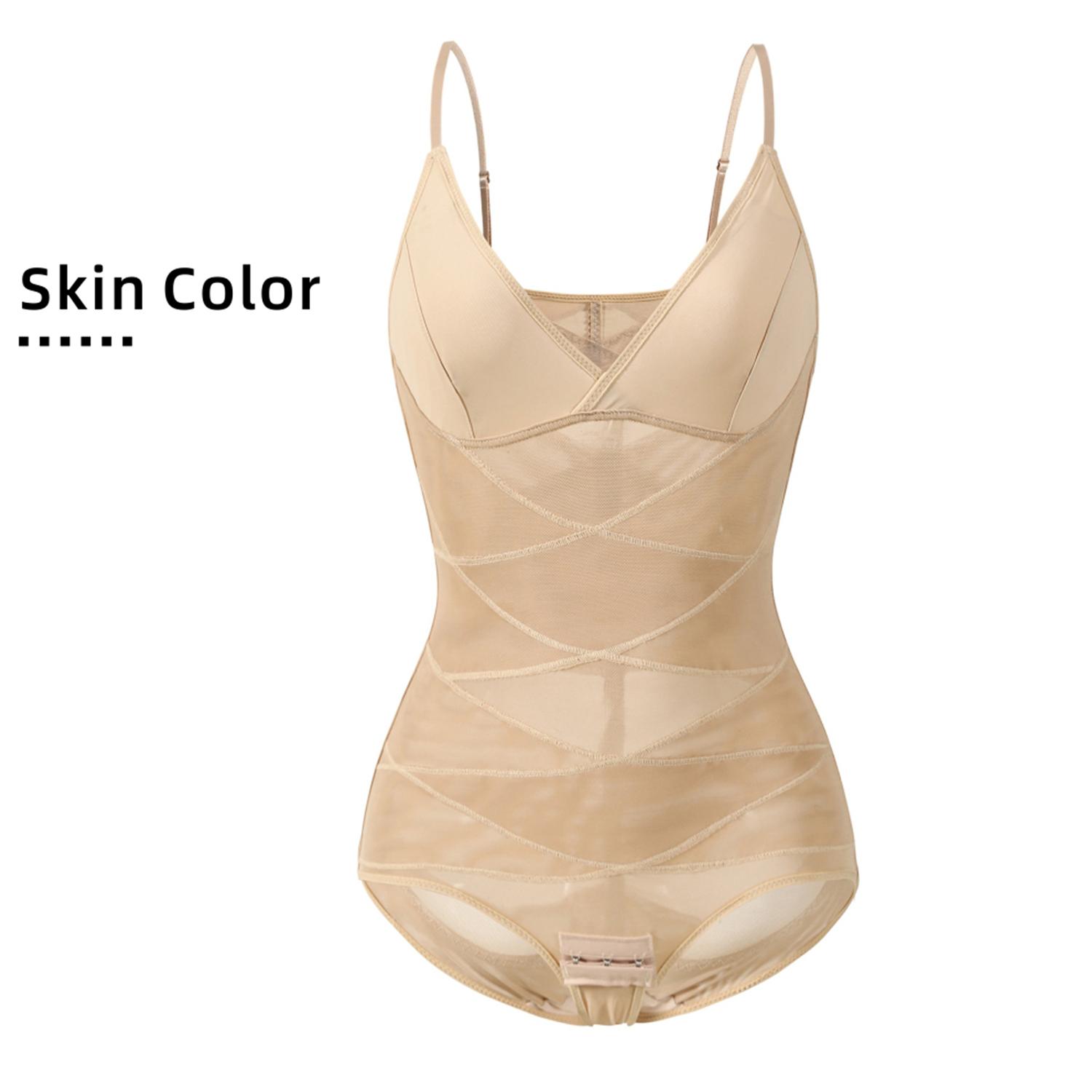 Shapewear-Bodys für Damen, Bauchkontrolle, Faja, Body Shaper, über der Brust, Ganzkörper-Shaper, nahtlose Jumpsuits, Top XXXL beige