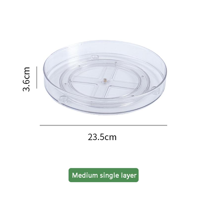 360-Grad-Drehschrank-Drehteller-Organizer, Aufbewahrungsregal für Gewürze, Getränke und Kosmetik, transparent, für Küche und Bad