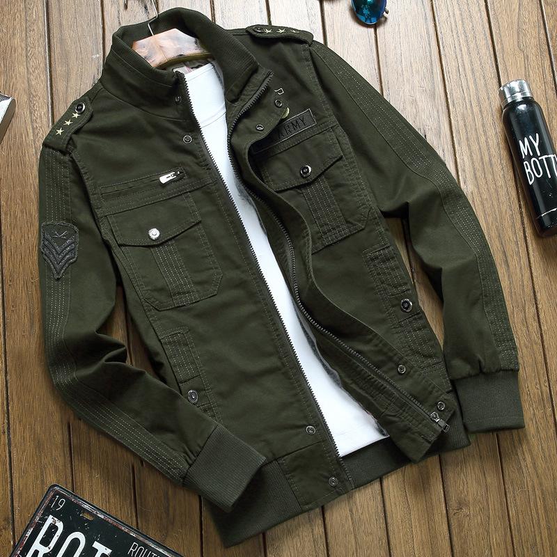 Baumwolle gewaschen Jacke männlich Special Forces Casual Tooling große Größe Militäruniform Jacke lose L armee grüne