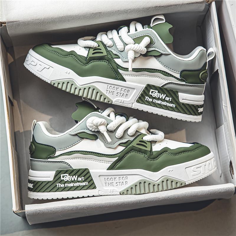 Herrenschuhe Sneakers Herren Freizeitschuhe Atmungsaktiv Bequem Freizeit Luxus Klobige Stakeboard Schuhe für Herren Sport Laufschuhe Herrenschuhe 39 grün