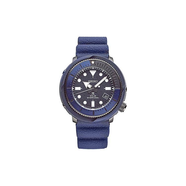Seiko Prospex Street Series Sport Quarz Solar Uhr Herrenuhren Schwarz SNE533P1 Blue Strap