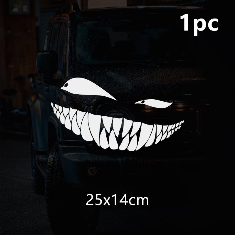 Motorrad Auto Karosserie Helm Dämon Lachendes Gesicht Autoaufkleber Heckscheibe Türabdeckung Personalisierte Aufkleber Reflektierende Aufkleber
