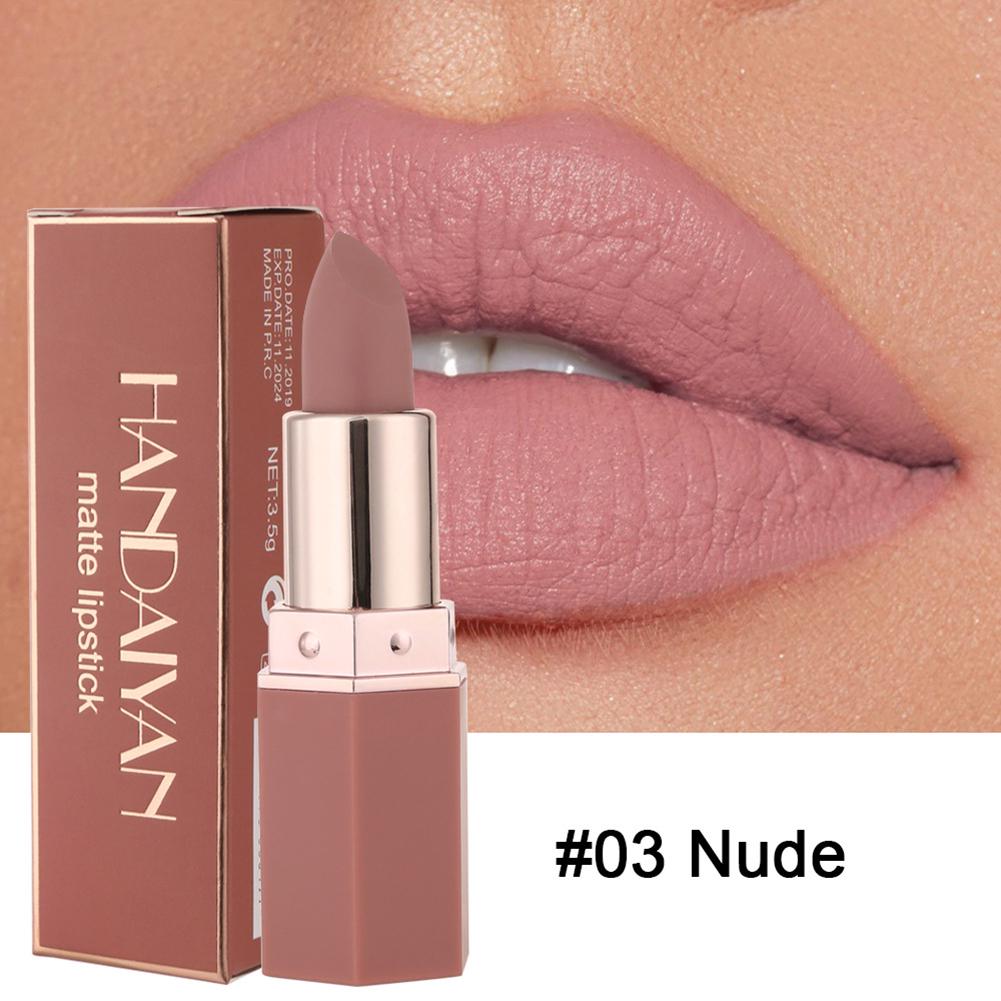 6-farbiger, matter, wasserfester, samtiger Lippenstift, sexy, matter, feuchtigkeitsspendender Lippenstift, langlebig, professionell #03Nude