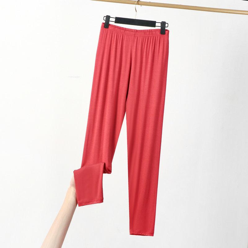 Große Größe XL bis 8XL Modale dünne Leggings Einfarbig knöchellange Leggings Damen Workout Schlankheitshose Stretchhose 5XL ziegelrot