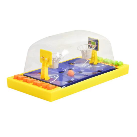 Basketball-Brettspiel für 2 Spieler, interaktives pädagogisches Finger-Push-Basketball-Startspielzeug, Mini-Basketballplatz, Indoor-Basketball-Korbspiel gelb