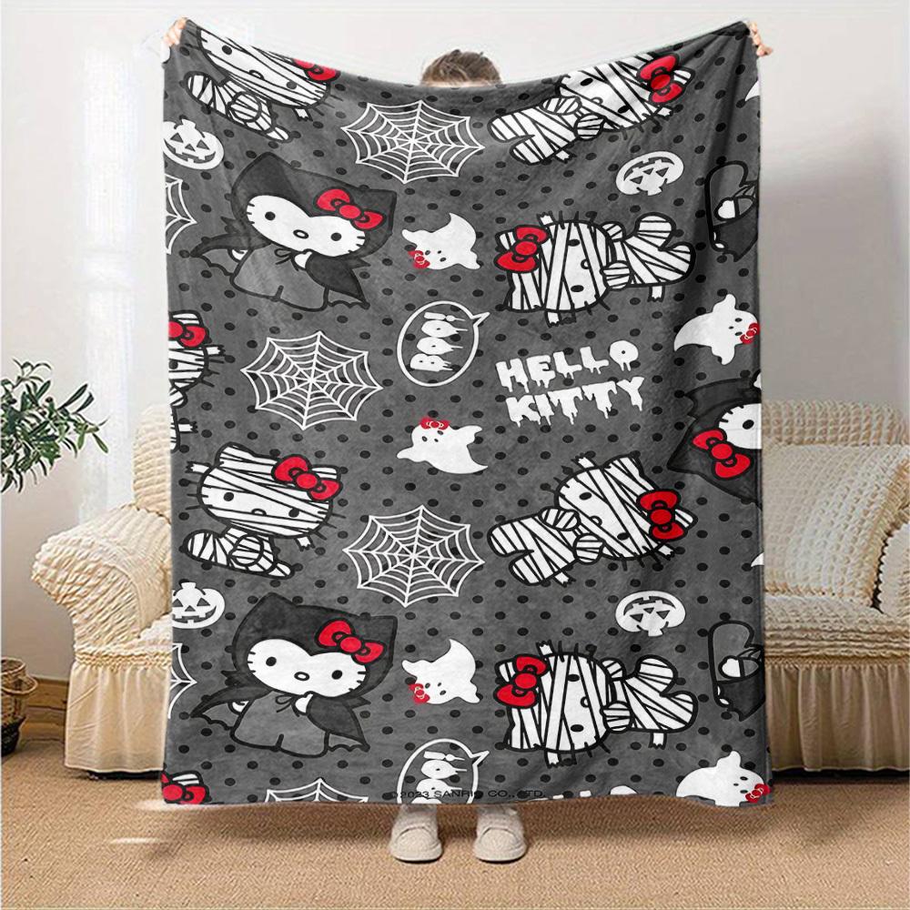 1 Stück Hello Kitty Halloween Decke Leichte Flanelldecke für Sofa Bett Reise Camping Wohnzimmer Büro Couch Stuhl 150cmx200cm