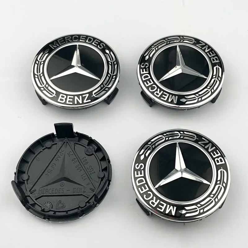 4 Stück 75mm A1714000025 Radnabendeckel für Mercedes Benz W176 W177 W204 W205 W212 W213 W206 X156 X253 W117 Autoteile 75mm 4Pcs schwarz