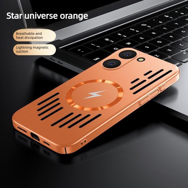 Luxuriöses Eisgefühl Wärmeableitung Hülle für Xiaomi POCO X8 Pro Max X7 F8 Ultra F7 M8 Pro 15T Pro Ultra Dünne Magnetische Schutzhülle POCO F8 Ultra orange