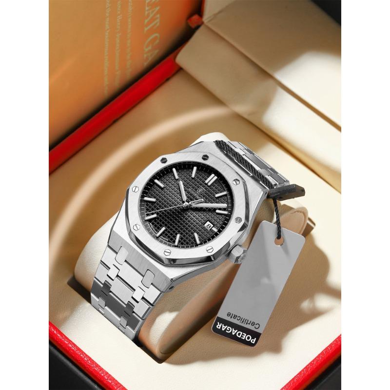 Top Luxus Herrenuhren Leuchtendes Datum Wasserdicht Chronograph Quarz Herrenuhr Edelstahl Sport Militär Herrenuhr