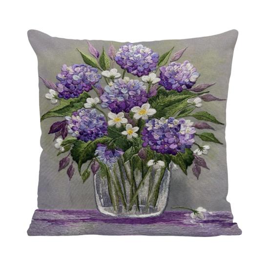 Blumen-Kissenbezug Frühling Sommer Blumen-Kissenbezug Dekokissenbezug für Wohnzimmer Sofa Schlafzimmer Haus Bauernhaus Dekoration 45x45cm E