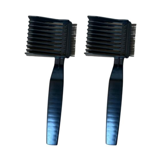 2 Stück Barber Fade Comb Antistatischer Herren Curved Blending Flat Top Haarschneidemaschine Guide Haarschnittkamm Home Salon Professioneller Friseur Stylingkamm 2pcs schwarz