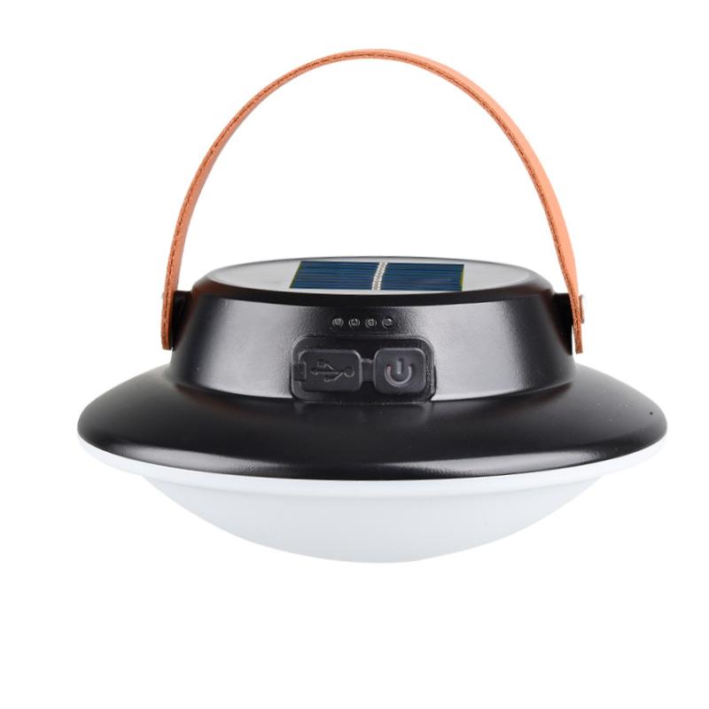 LED Campinglichter Warme Atmosphäre Zeltlaterne mit Haken Eingebaute Batterie Wiederaufladbare Lampe Outdoor Tragbare Lampe Black