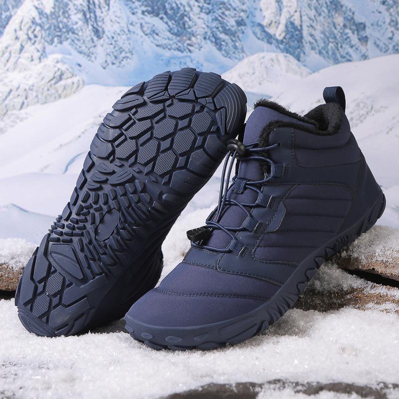 Barfuß Winter Schneestiefel Winter Jogging Sneaker Rutschfest Lässige Barfußschuhe Wasserdicht für Reisen Klettern Wandern 46 gray