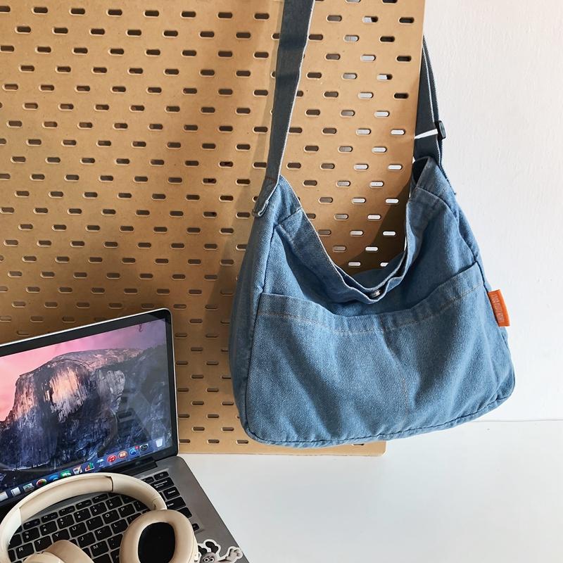 Damen Jeanstasche mit großem Fassungsvermögen, verstellbarer Umhängetasche, Vintage-Umhängetasche, lässige Shopper-Tasche 2024 Neu