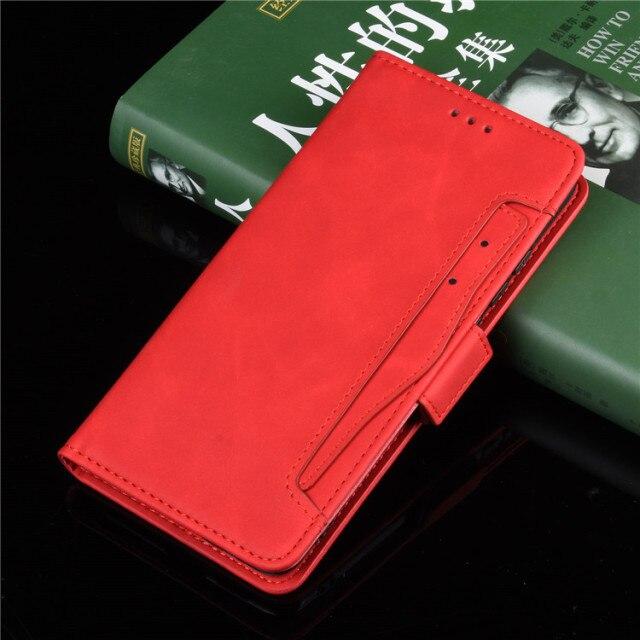 Business-Multifunktions-Leder-Kartensteckplatz-Ständer-Halter-Telefonhülle für Blackview A100 A90 A80S A55 A60 BV5500 BV6300 Plus, Brieftasche, stoßfeste Flip-Cover For Blackview A100 rot