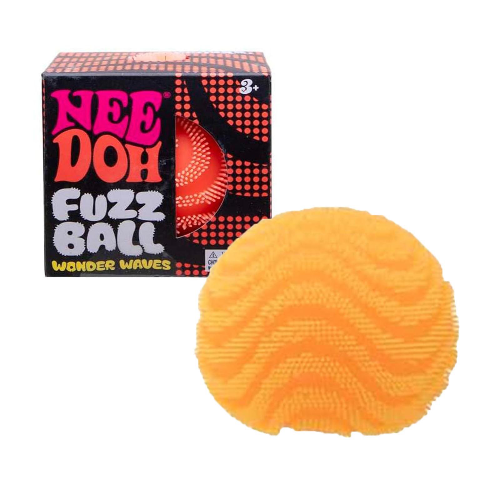 Schylling Nee Doh Fuzz Ball Wonder Waves Sensorisches Quetschspielzeug Texturiertes Stressabbau Fidget Ball für Erwachsene Kinder gelb