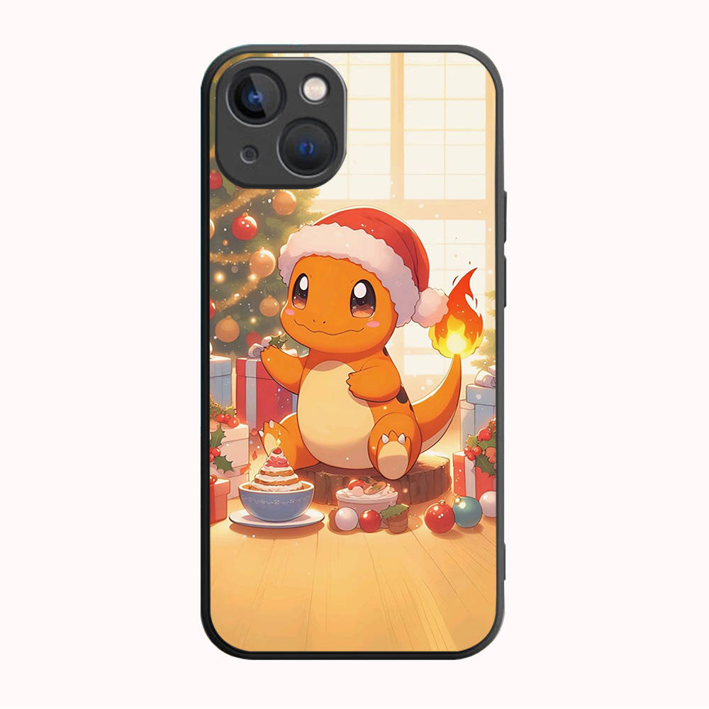 B-74 Weihnachten Pokemon Schwarze Hülle für Redmi 10A 10C 12C 13C 9A 9C 9T A3X Note 10 9 9S 10S iPhone 11 12 13 14 15 16 X XS Pro Max Mini 7 8 Plus XR Redmi 13C 4G harlekin