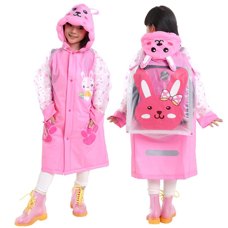 Kinder Jungen Mädchen PVC Kapuzen Regenmantel Regenponcho Alter 4-10 Jahre Rosa Blau Gelb M rosa