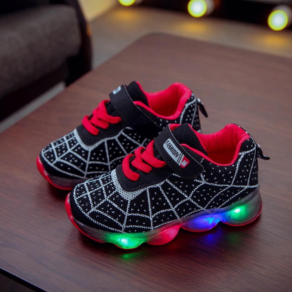 Jungen Sneaker Mädchen Kinder Led Schuhe Mit Lichter Sneaker 2020 Frühling Herbst Schuhe Kinder Kleinkind Baby Mädchen Schuhe 32 schwarz