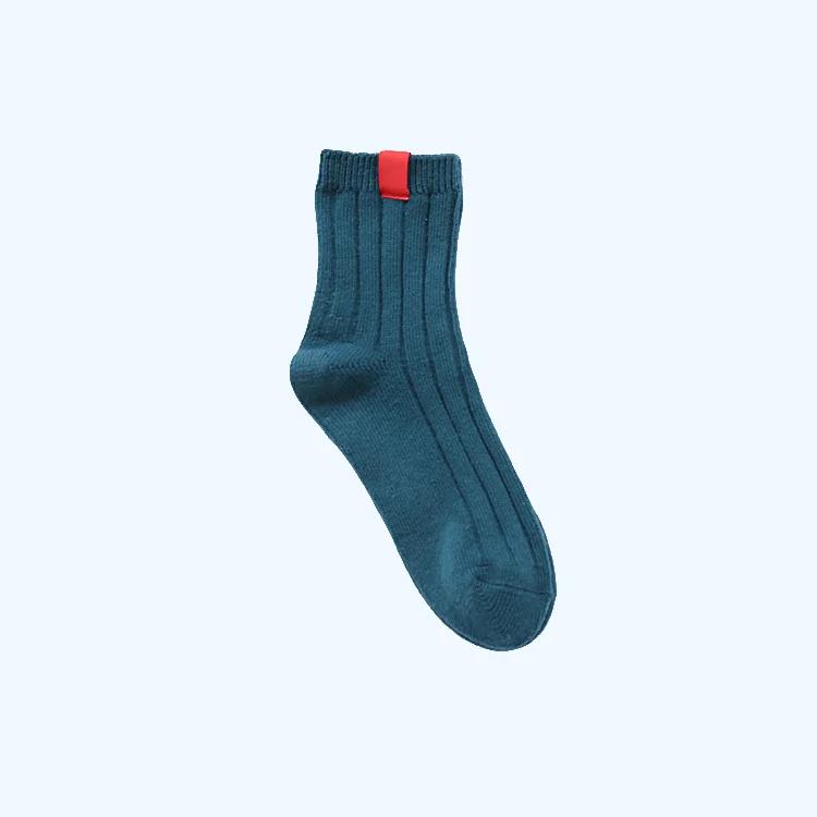 Klassische Socken für Damen, 200 Nadeln, Baumwoll-Strickripp, einfarbig, 10 Arten von 4 Jahreszeiten, Basic Daily Damen-Socken, 2023, neue Bootie One Size 23-25 cm blau