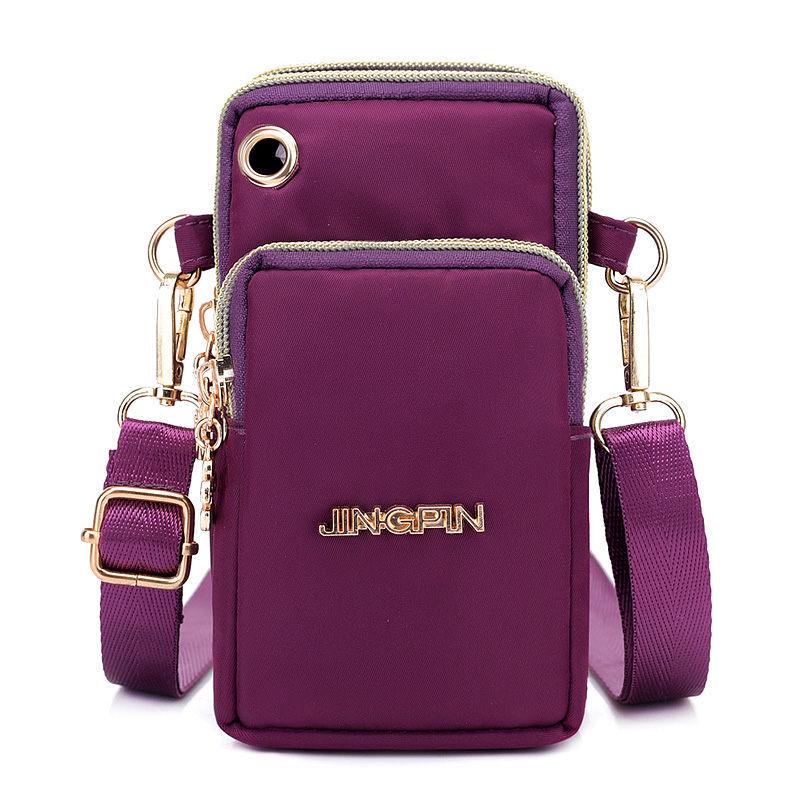 Yogodlns Outdoor-Sport-Handytasche, Lauf-Handgelenktasche, kleine Münztasche, Geldbörse (Schulter/hängender Hals) 17*5*12cm violett