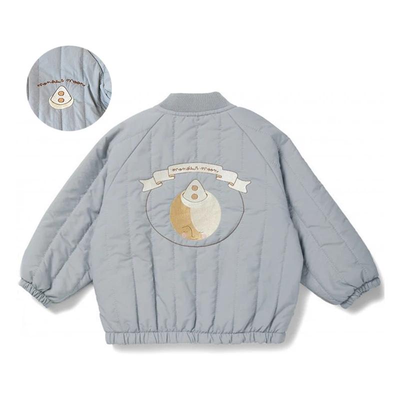 Frühling Herbst Kinder Mäntel Mode Stickerei Fleece gefütterte Jacke Kinder Oberbekleidung Kleidung 12-18M 80
