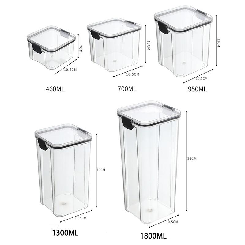 Versiegelte Gläser Küchen Getreide Aufbewahrungsorganisator Großer Behälter Kunststoff Feuchtigkeitsdichte Aufbewahrungsbox Haushalts Gewürzgläser Set 460ml