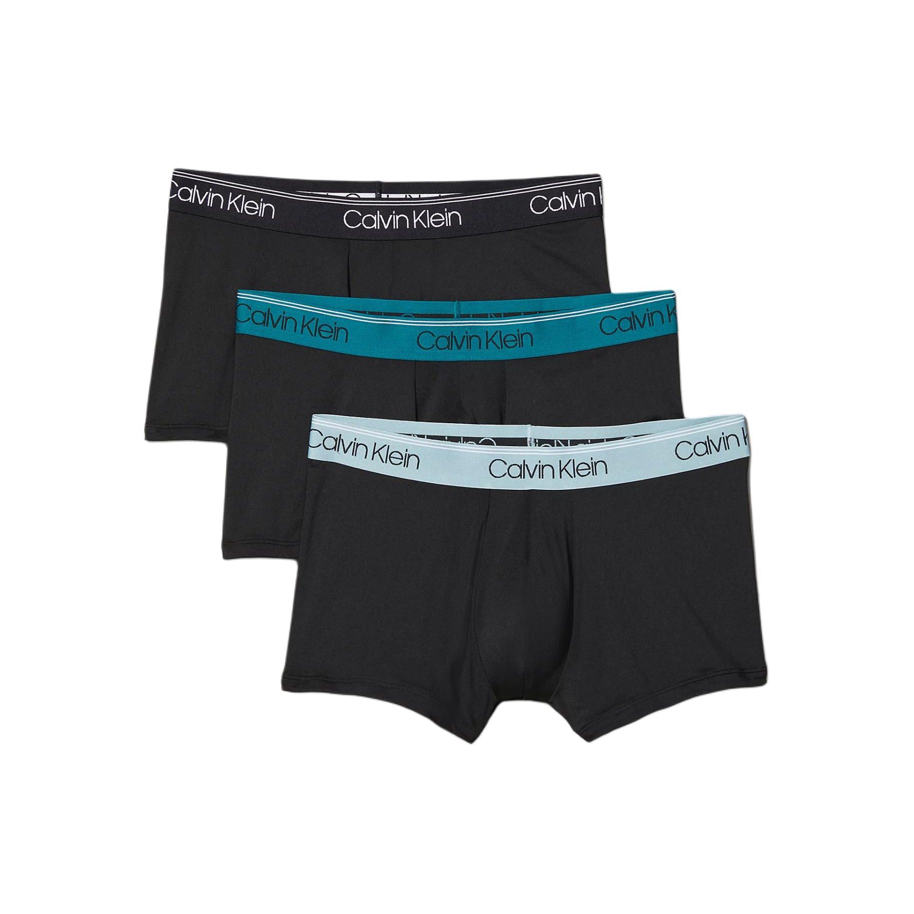 Calvin Klein Color Block Letter Jacquard Bequeme Unterwäsche mit niedrigem Bund 3er-Pack Herrenunterwäsche Schwarz NB2569A-N2L S