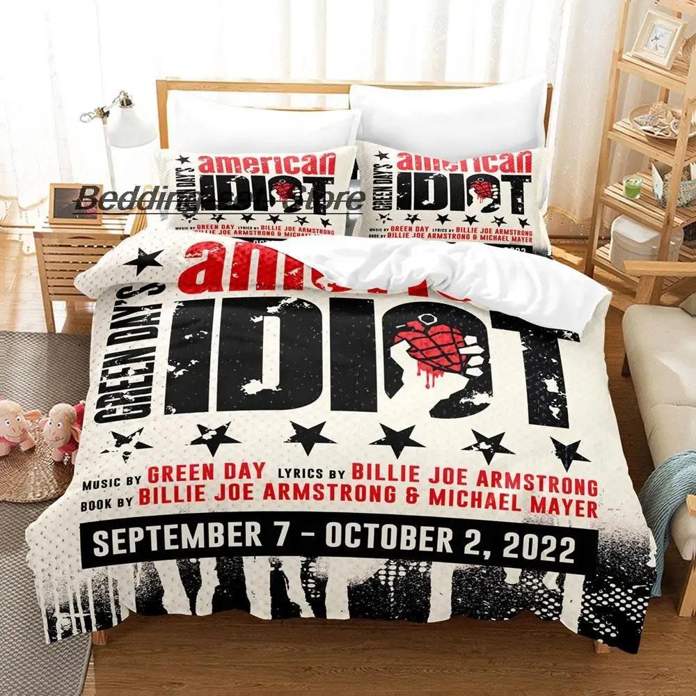Bettwäsche-Set „American Idiot“ von Green Day, Einzelbett, Doppelbett, Queensize-Bett, Kingsize-Bett, Bettbezug-Set für Erwachsene und Kinder, Bettlaken-Set 200X200cm-3pcs