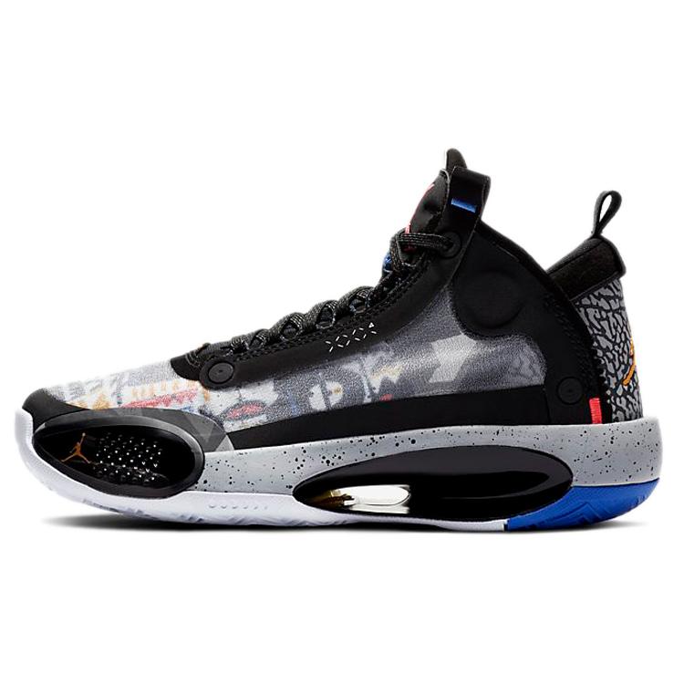 Jordan Air Jordan 34 Low EP Abriebfest Atmungsaktiv Mittelhoch Kinder Basketballschuhe Schwarz Weiß CZ7742-008 38.5 black