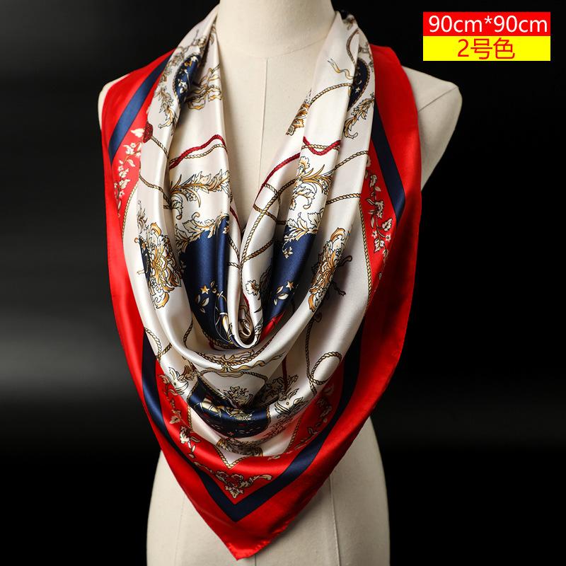 Mode Frauen Schals Quadrat Halstuch Hijab Schals 90*90cm amarant