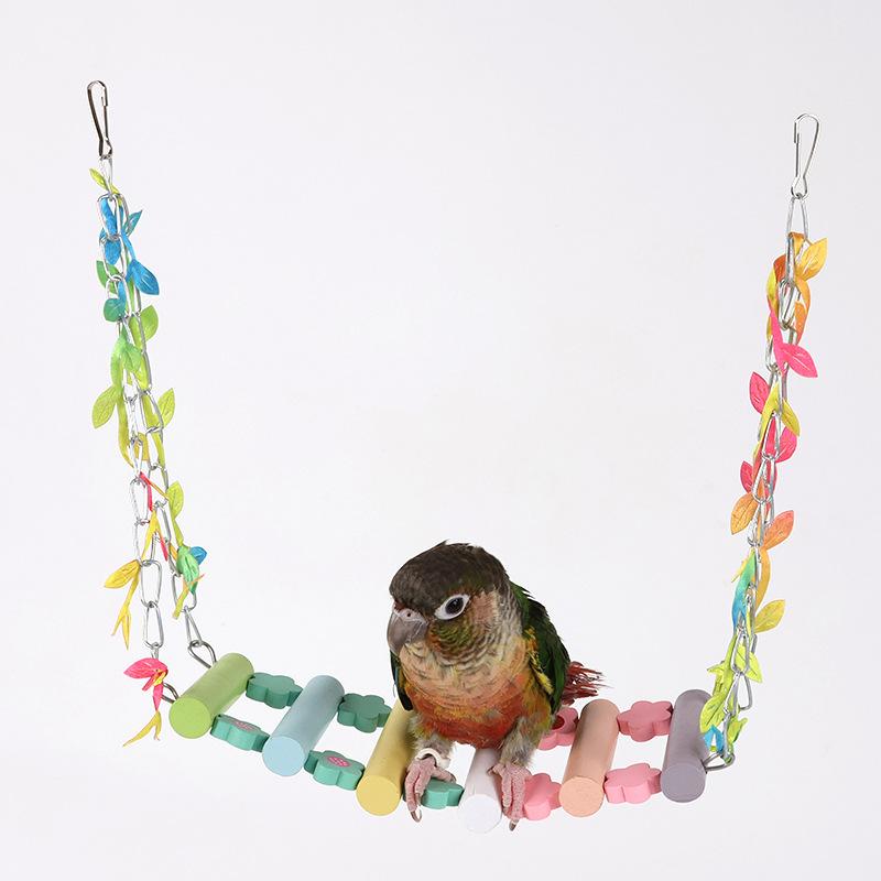 Spielzeug Schaukel Vogel Spielzeug Tiger Haut Pfingstrose Mysteriöse Phoenix Papagei Käfig Spielzeug Set Hängematte Suspension Brücke violett