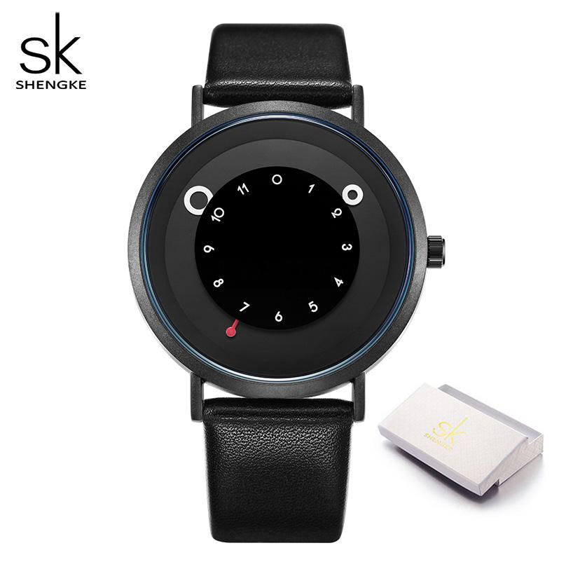 Shengke Mode frauen Uhren Kreative Design Damen Quarz Armbanduhren Top Marke Weibliche Beste Geschenke Uhr schwarz