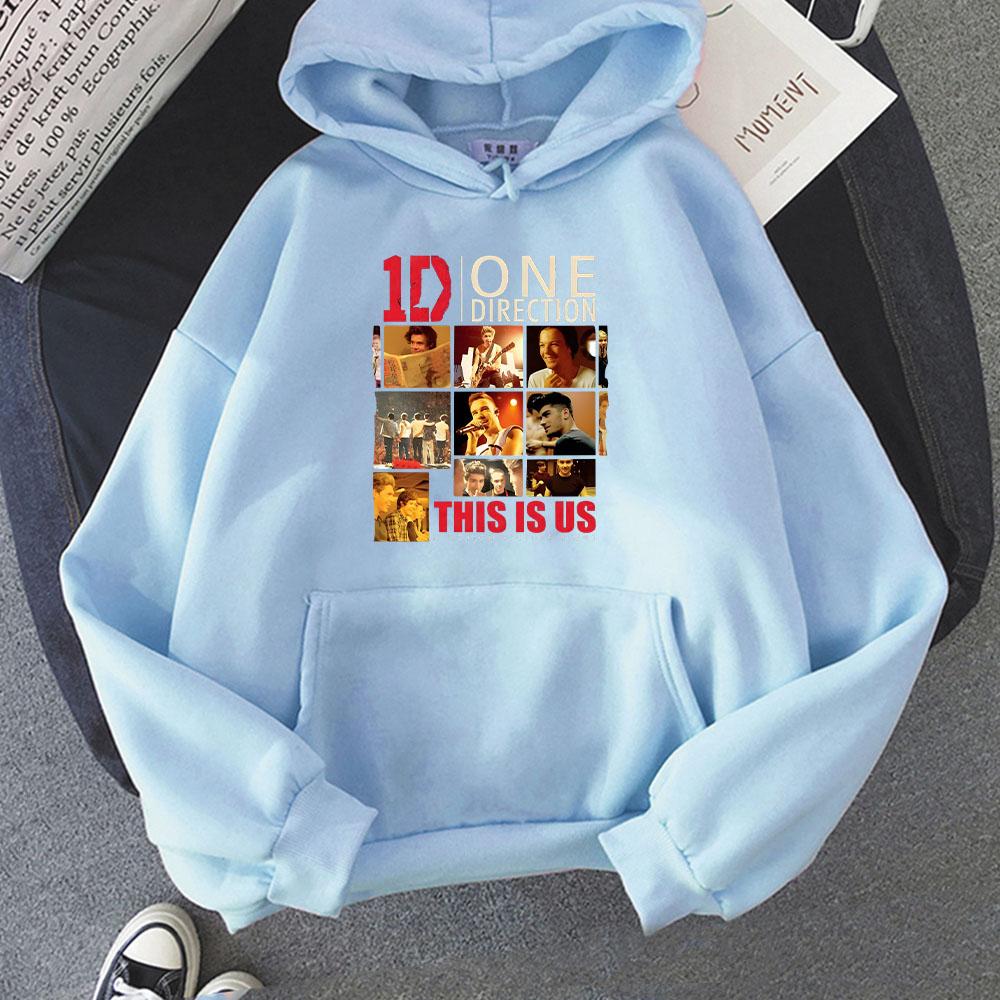 One Directions Band Hoodie Langarm Punk Sweatshirt Retro für Herbst/Winter Kleidung Hip Hop Musik Pullover M